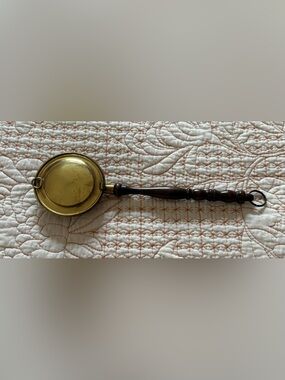 Vintage Peerage Miniature Bed Warming Pan Brass and Wood